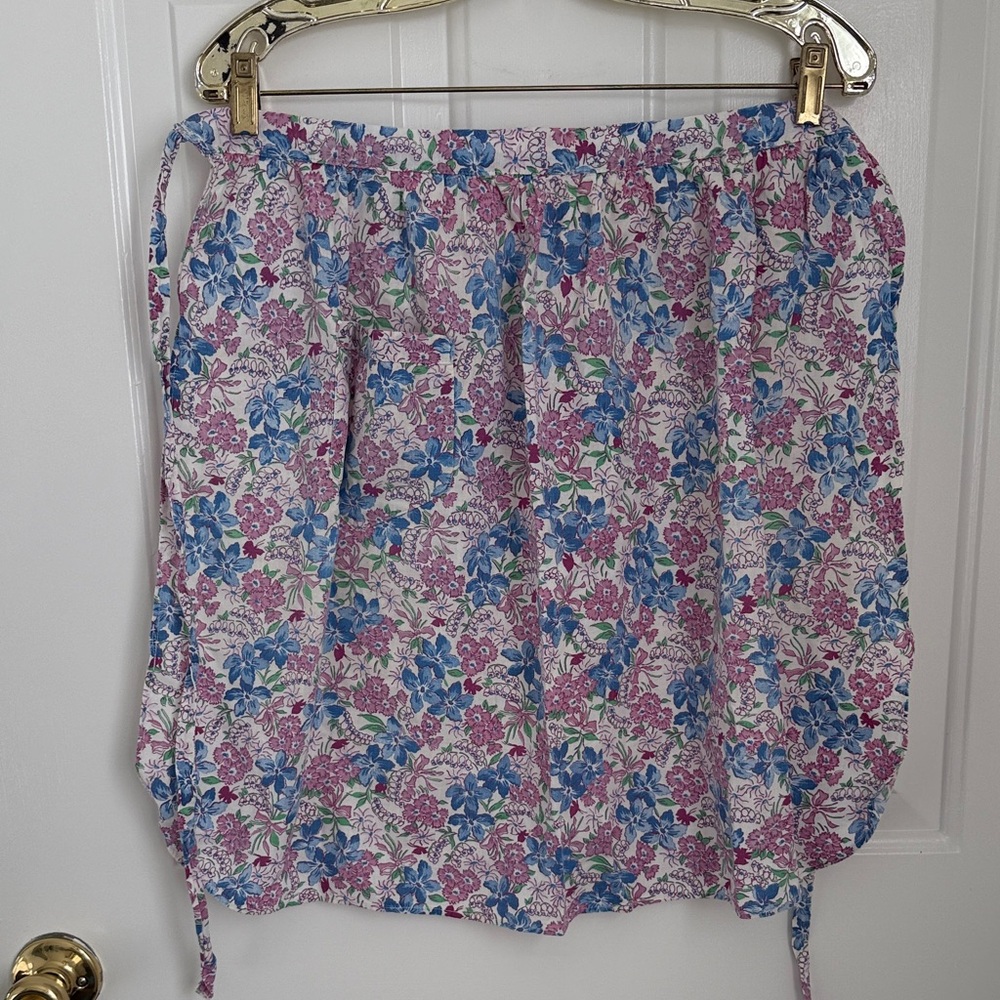 Vintage Blue and Lavender Floral Apron